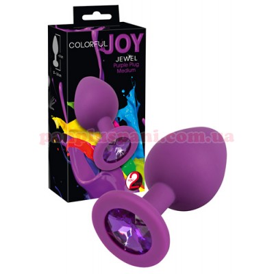 Анальна пробка Colorful Joy jewel Purple medium, Ø3.5 см, вага 74 г