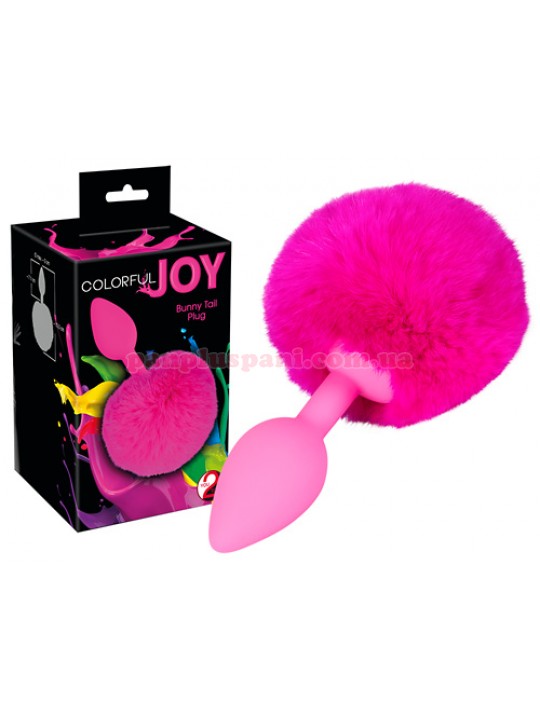 Анальна пробка Colorful Joy Bunny Tail, Ø3 см, вага 30 г 