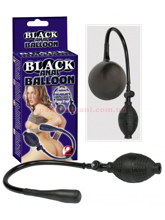 Анальна пробка Black Anal Balloon надувна, Ø до 10 см, вага 98 г