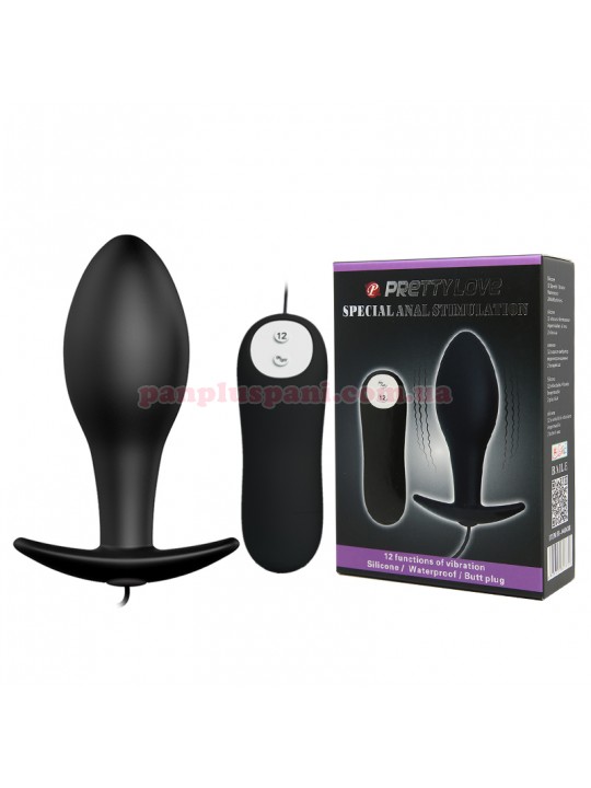 Анальна пробка Pretty Love Anal Stimulation BI-040038 з вібрацією, Ø3.1 см, вага 73 г