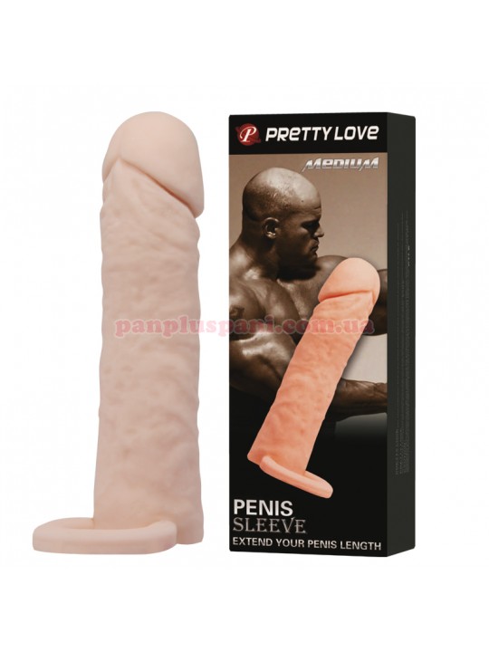 Насадка на член Pretty Love Penis Sleeve BI-026228, подовжує на 4 см