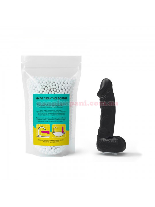 Крафтове мило-член з присоскою Чистий Кайф Black size M