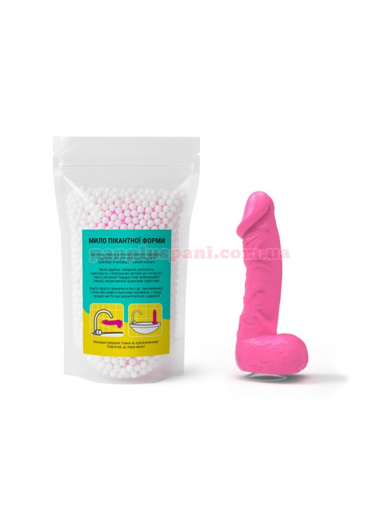 Крафтове мило-член з присоскою Чистий Кайф Pink size M