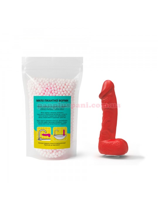 Крафтове мило-член з присоскою Чистий Кайф Red size M