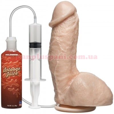 Фалоімітатор Doc Johnson The Amazing Squirting Realistic Cock з мошонкою і імітацією еякуляції