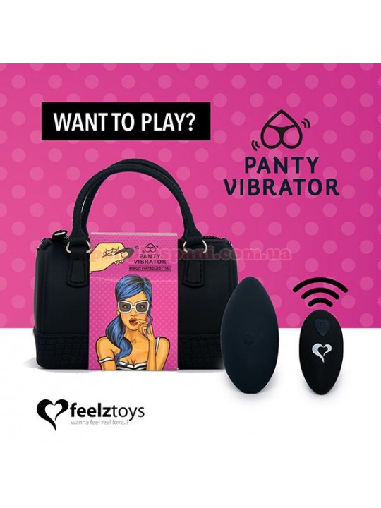 Вібратор в трусики FeelzToys Panty Vibe Remote Controlled Vibrator Black з пультом д/к