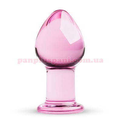 Анальна пробка Gildo Pink Glass Buttplug скляна, Ø4.3 см, вага 300 г