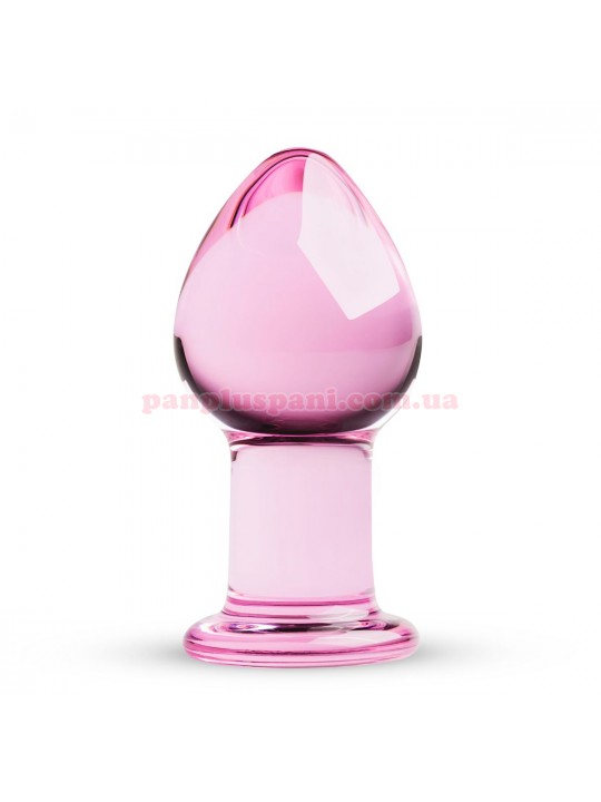 Анальна пробка Gildo Pink Glass Buttplug скляна, Ø4.3 см, вага 300 г