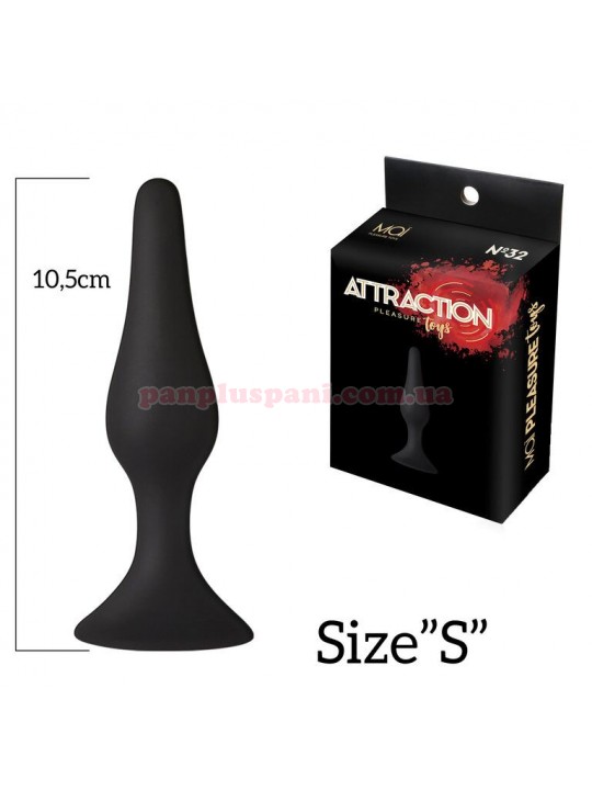 Анальна пробка MAI Attraction Toys №32 Black S, Ø2.5 см, вага 35 г