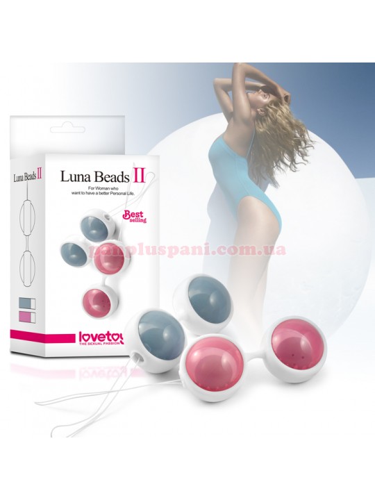 Вагінальні кульки Luna Beads II Blue, Ø3.8 см, вага 73 г
