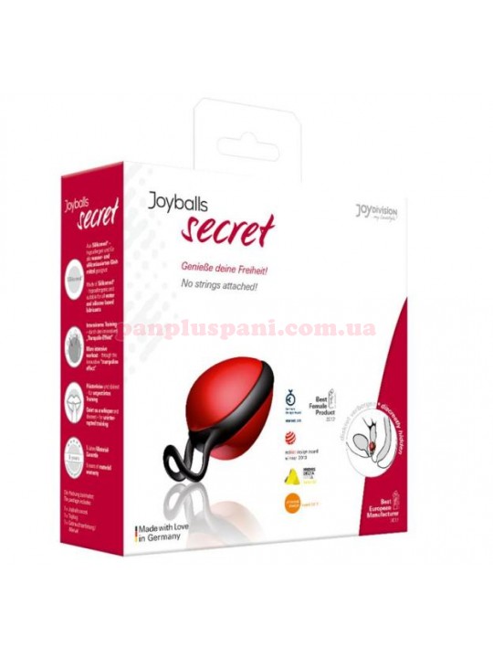 Вагінальна кулька Joyballs secret single red/black, Ø3.7 см, вага 45 г