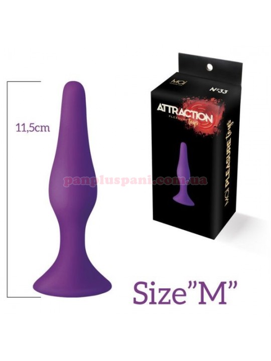 Анальна пробка MAI Attraction Toys №33 Purple M, Ø3 см, вага 54 г