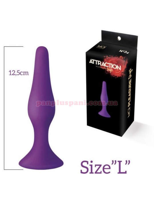 Анальна пробка MAI Attraction Toys №34 Purple L, Ø3.2 см, вага 70 г