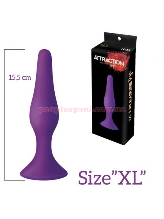 Анальна пробка MAI Attraction Toys №35 Purple XL, Ø3.8 см, вага 100 г