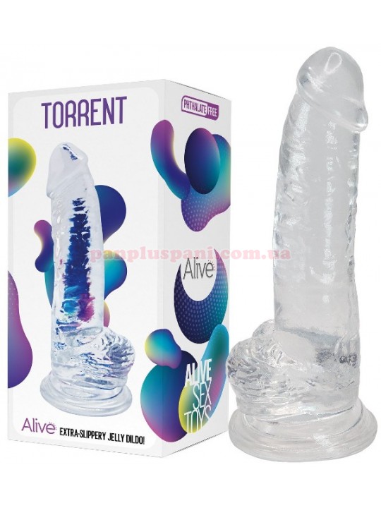 Фалоімітатор Alive Jelly Dildo Torrent з мошонкою