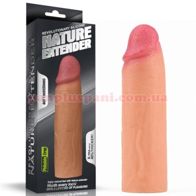 Насадка на член Revolutionary Silicone Nature Extender LV4211, подовжує на 2.5 см