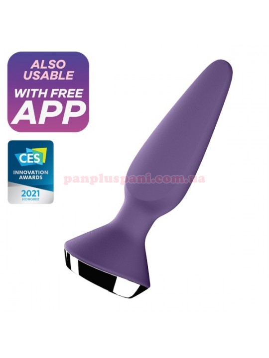 Анальна пробка Satisfyer Plug-ilicious 1 Purple смарт, Ø3.3 см, вага 83 г