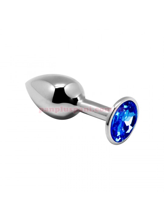 Анальна пробка Alive Mini Metal Butt Plug Blue M, Ø3.4 см, вага 84 г  