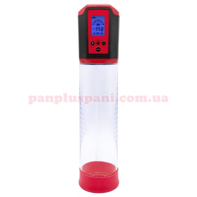Вакуумна помпа Men Powerup Passion Pump Red автоматична з LED-табло