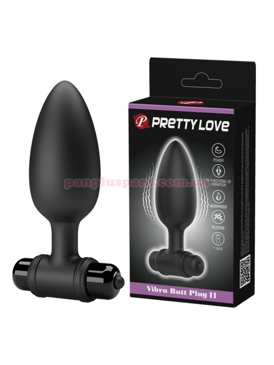 Анальна пробка Pretty Love Vibro Butt Plug II BI-040107 з вібрацією, Ø3.8 см, вага 87 г 