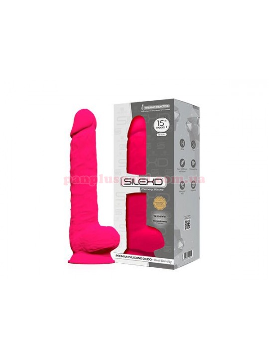 Фалоімітатор Silexd Kingston MODEL 1 Pink з мошонкою 