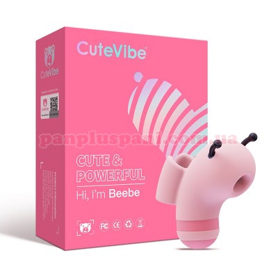 Вакуумний стимулятор CuteVibe Beebe Pink на палець з електростимуляцією