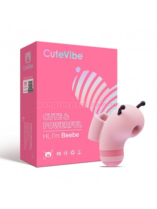Вакуумний стимулятор CuteVibe Beebe Pink на палець з електростимуляцією