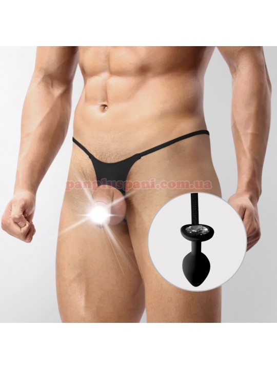 Труси чоловічі Art of Sex Joni Plug Panties XS/2XL з силіконовою анальною пробкою M, Ø3.4 см, чорні