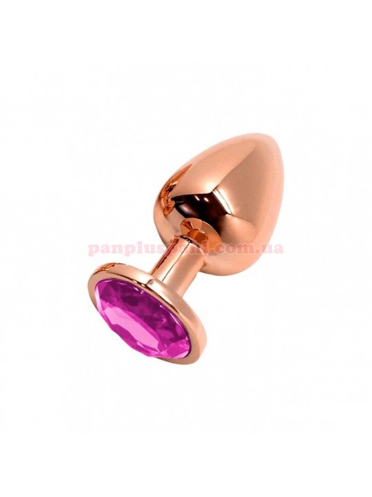 Анальна пробка Wooomy Tralalo Metal Butt Plug Rose Gold M, Ø3.4 см, вага 84 г  