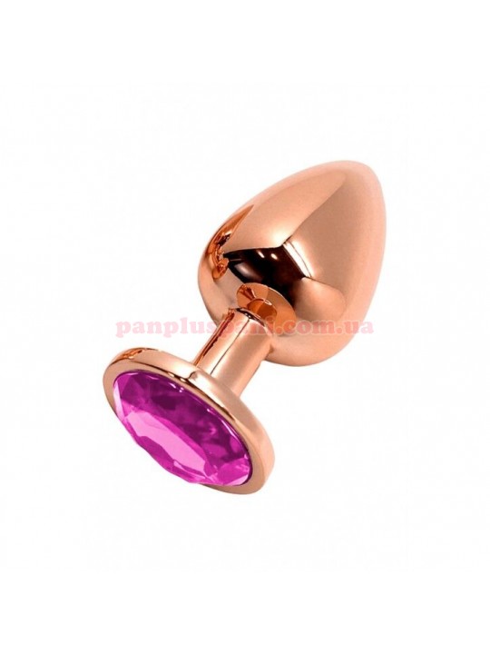 Анальна пробка Wooomy Tralalo Metal Butt Plug Rose Gold L, Ø4 см, вага 136 г  