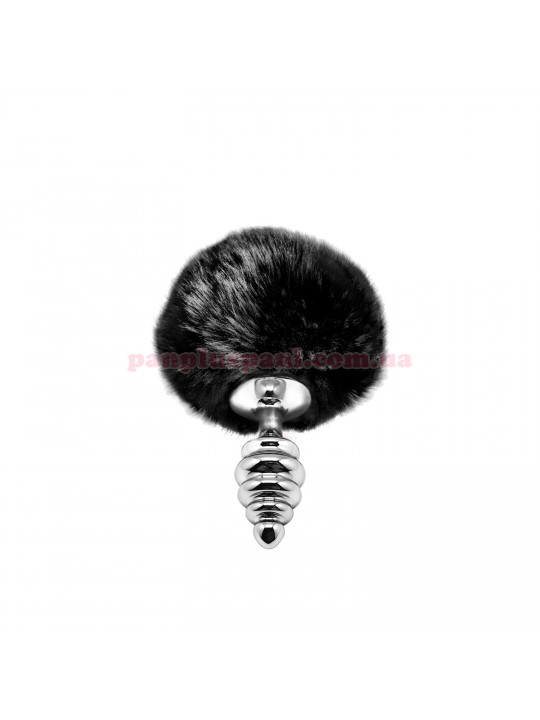 Анальна пробка Alive Fluffy Twist Plug S Black, Ø2.9 см