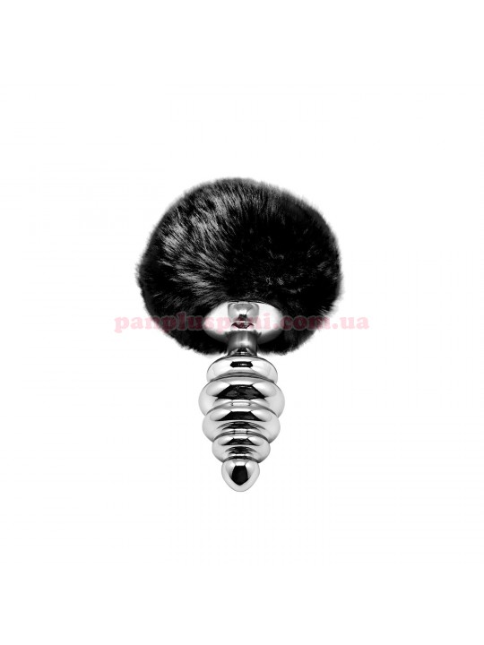 Анальна пробка Alive Fluffy Twist Plug M Black, Ø3.4 см