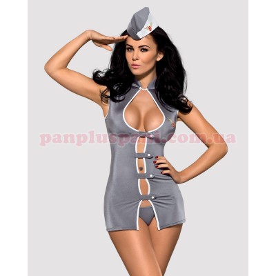 Костюм стюардеси Obsessive Stewardess grey L/XL