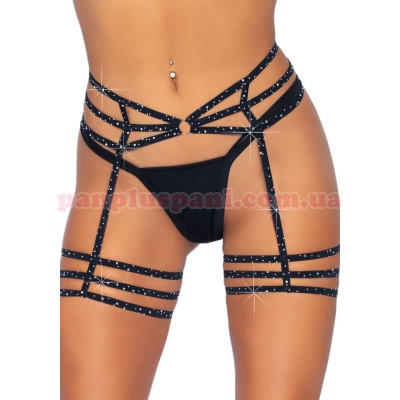 Гартери Leg Avenue Rhinestone black OS