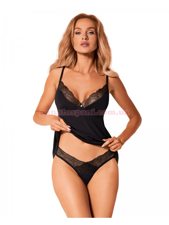 Комплект білизни Obsessive Bella Rou M/L black