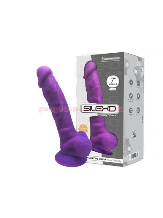 Фалоімітатор Silexd Johnny MODEL 1 Purple з мошонкою