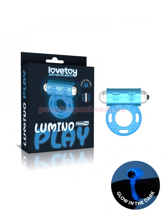 Ерекційне кільце LoveToy Lumino Play LV343215 з вібрацією, світиться у темряві