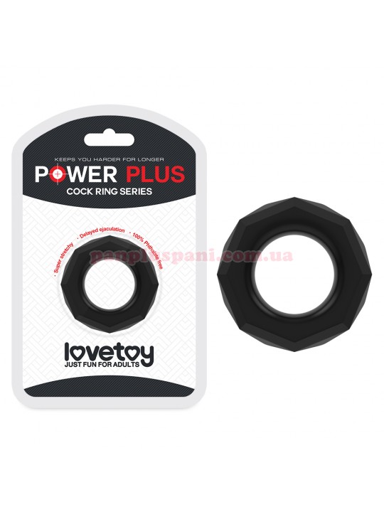 Ерекційне кільце LoveToy Power Plus Cockring LV1434 чорне