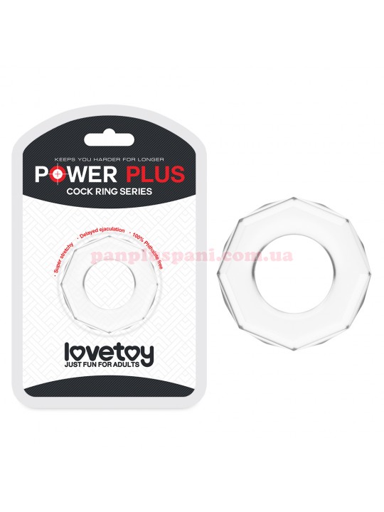Ерекційне кільце LoveToy Power Plus Cockring LV1434 прозоре