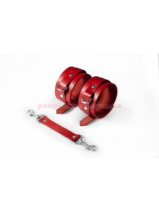 Поножі Feral Feelings Ankle Restraints з натуральної шкіри, червоні