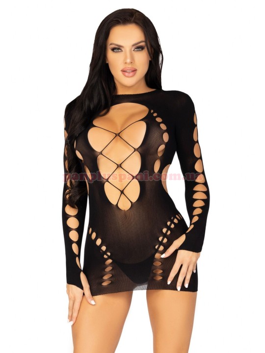 Сукня Leg Avenue Long sleeve cut out mini dress One size black
