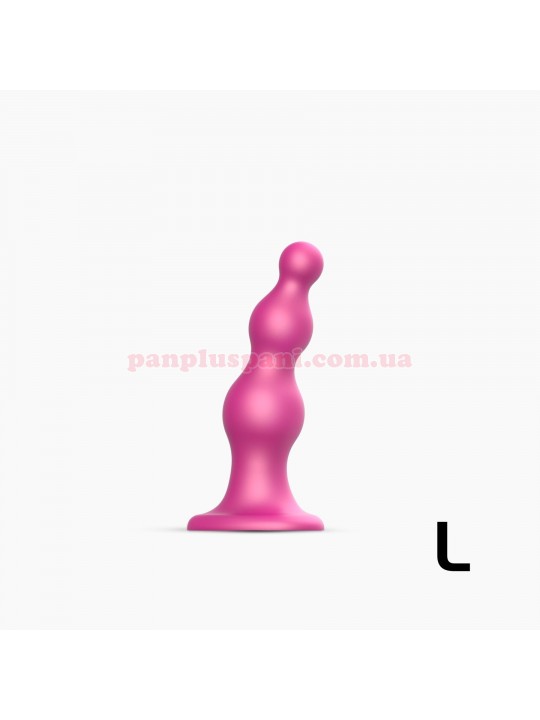 Анальний стимулятор Strap-On-Me Dildo Plug Beads Metallic Pink L