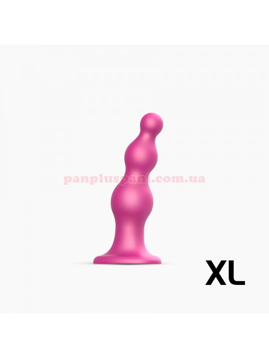 Анальний стимулятор Strap-On-Me Dildo Plug Beads Metallic Pink XL