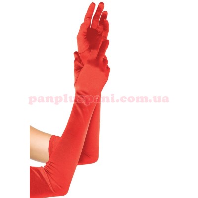 Рукавички Leg Avenue Extra Long Satin Gloves red