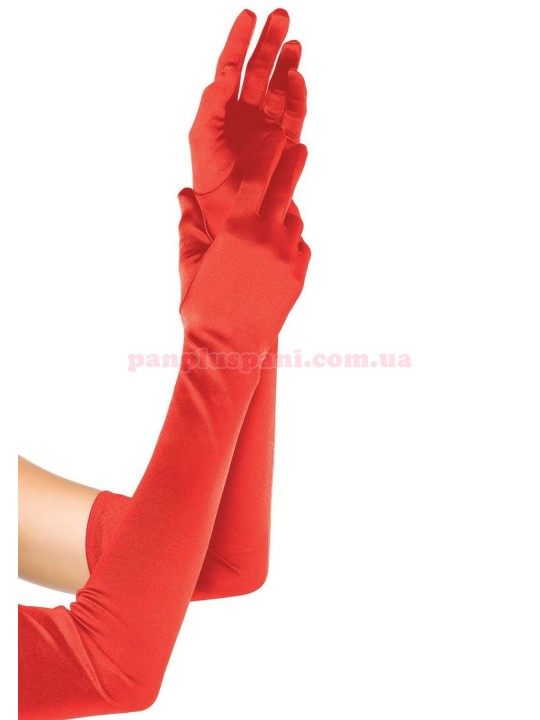 Рукавички Leg Avenue Extra Long Satin Gloves red