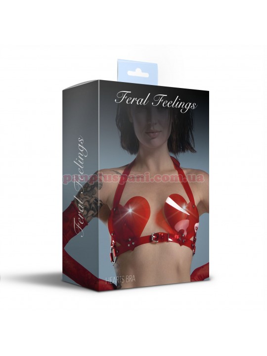 Бра Feral Feelings Hearts Bra Trasparent Red
