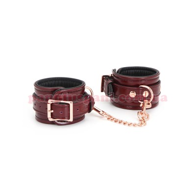 Наручники Liebe Seele Wrist Cuff Wine Red з натуральної шкіри