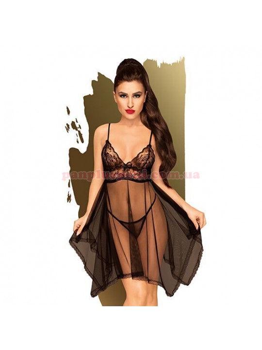 Пеньюар Penthouse Naughty Doll Black S/M з трусиками