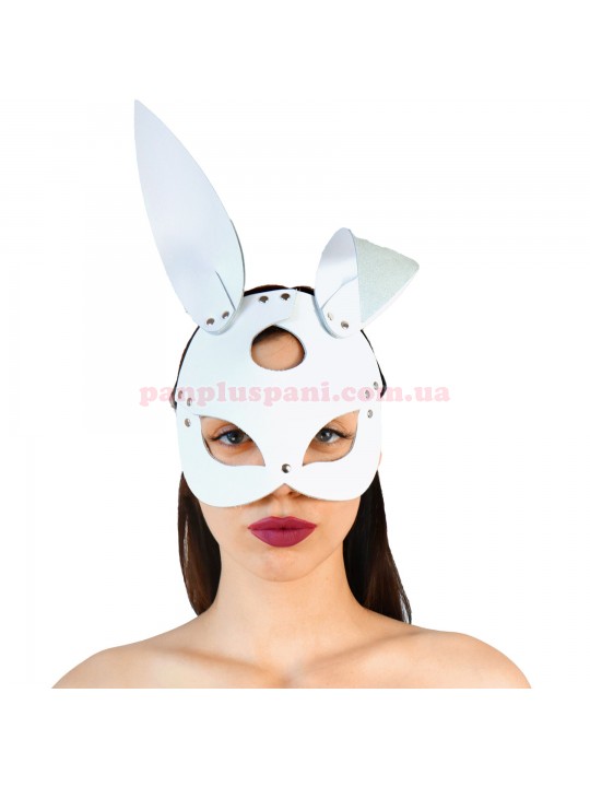 Маска зайчика Art of Sex Bunny mask біла з натуральної шкіри