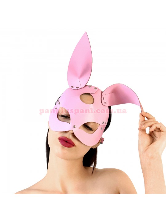 Маска зайчика Art of Sex Bunny mask рожева з натуральної шкіри